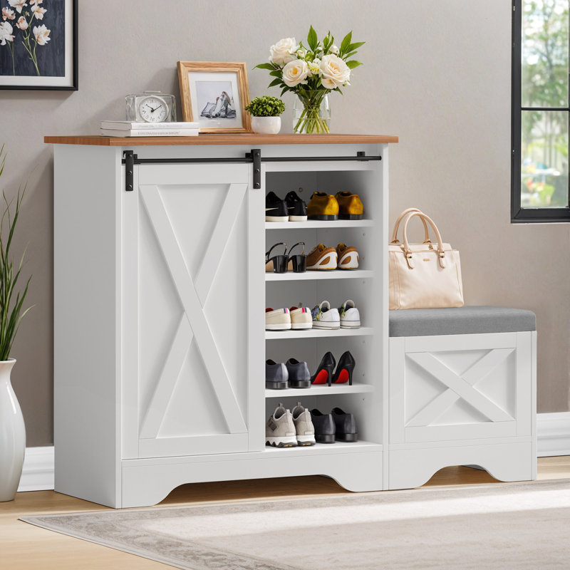 Gracie Oaks 20 Pair Stackable Shoe Storage Cabinet Reviews Wayfair